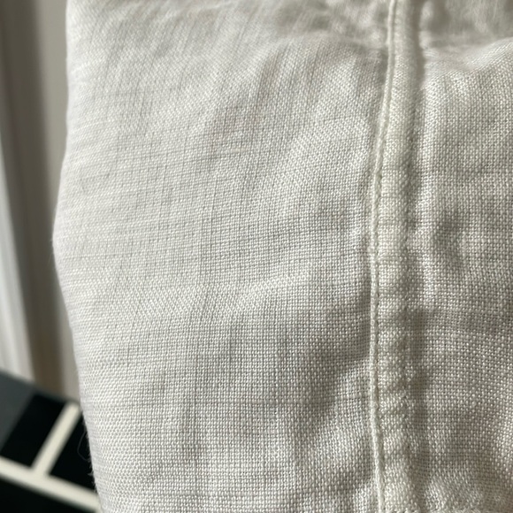 Linda Allard Ellen Tracy Unstructured White Linen Blazer - Picture 8 of 9